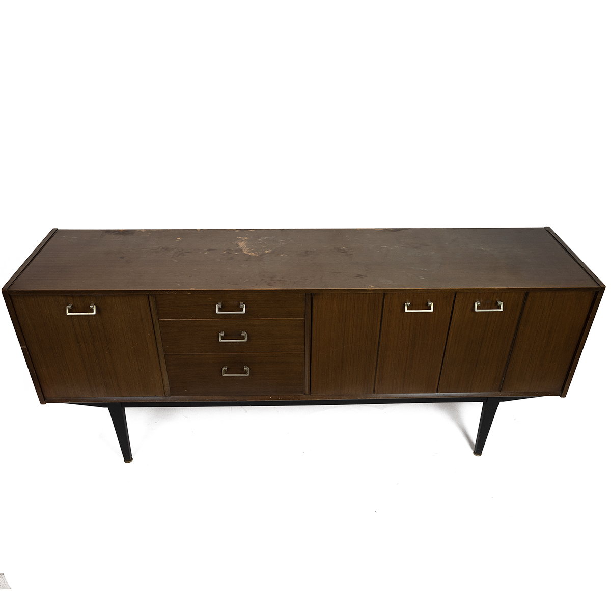 Mid Century Nathan sideboard in teak comprising drinks cabinet with drop down door, three drawers... - Image 2 of 3