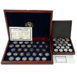 Two (2) Morgan Mint Elvis Presley gold-plated JFK Half Dollar sets. (1) 18-coin Elvis Presley gol...