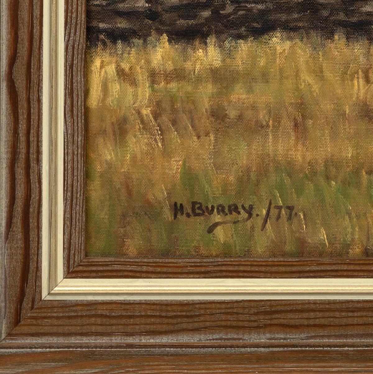 H. Burry (20th Century), A View of Pewsey Vale with Horses ploughing, 1977, oil on canvas, signed... - Image 2 of 3