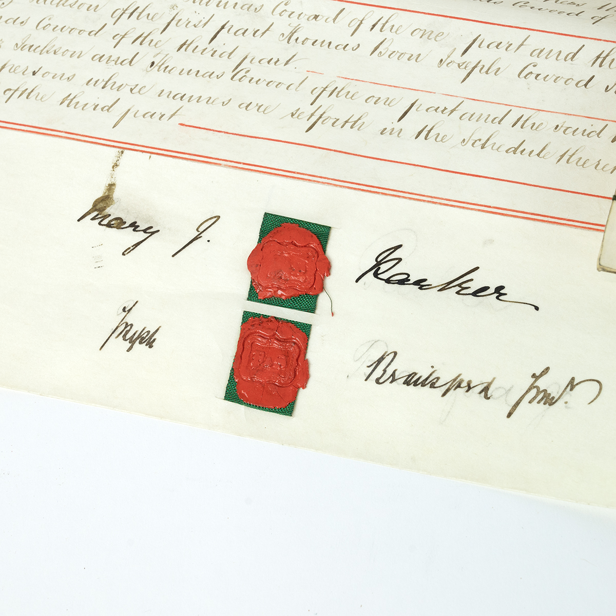 Indentures and conveyances dating from the 1840's to 1890's relating to various land and properti... - Image 3 of 4