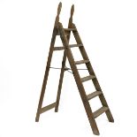 Late 19th Century "Simplex Ladder" step ladder with a "Self Acting Stop", six steps with hand gra...