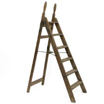 Late 19th Century "Simplex Ladder" step ladder with a "Self Acting Stop", six steps with hand gra...
