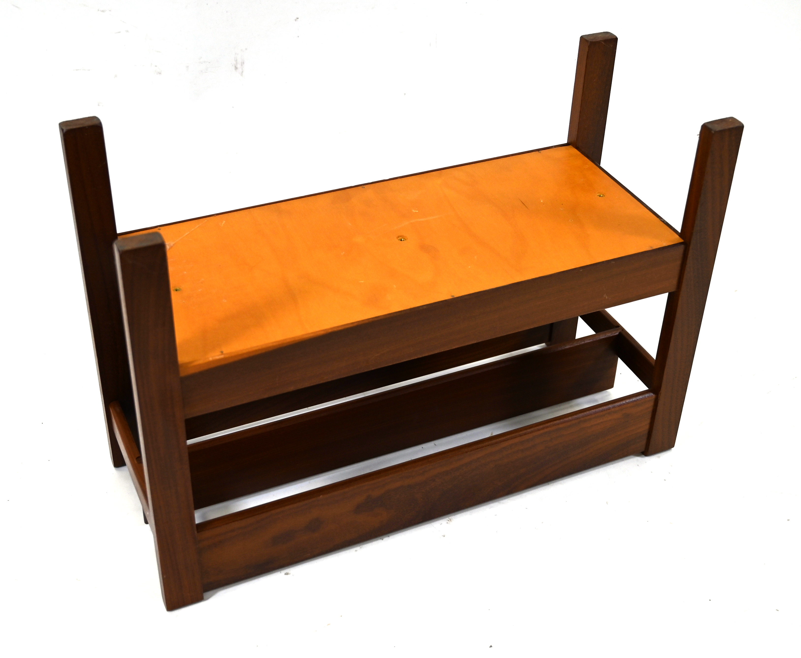 Guy Rogers 1960's Teak Magazine Rack. W 51cm, D 21cm, H 36cm. - Image 4 of 4