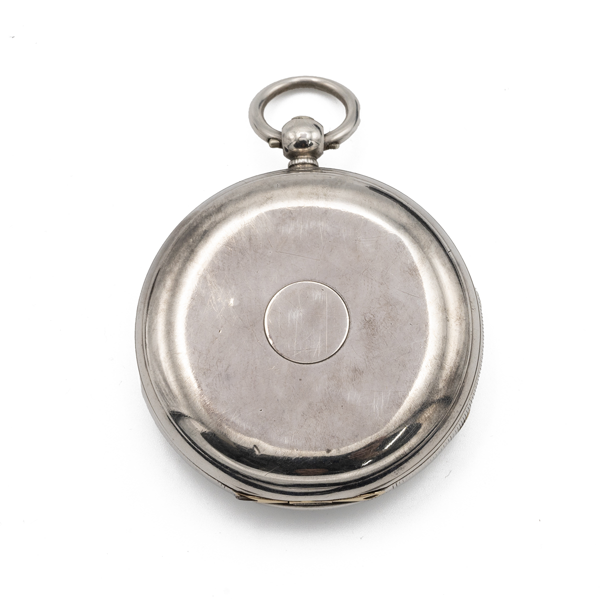 Victorian silver pocket watch, London 1852, along with a silver fob chain, two silver ladies' poc... - Image 3 of 8