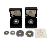 A collection of seven 24ct gold-proof commemorative collectors coins to include the 2021 50th ann...