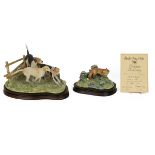 Border Fine Arts "Forrard Away" Limited Edition (figurines in two parts - the first hounds leapin...
