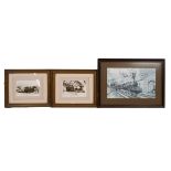 Group of vintage framed Railway theme prints ( 6). Includes images by Norman Elwood, Terence Cune...