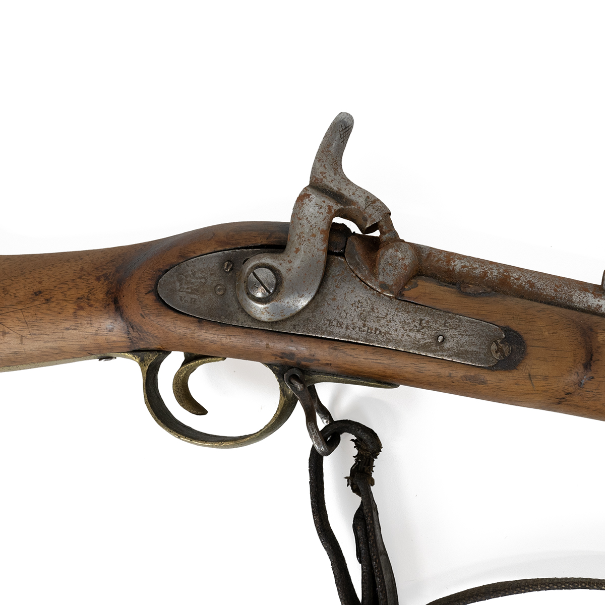 Enfield muzzle loading rifle, dated 1871 with Crown and VR to rear of hammer and proof marks to r... - Image 2 of 5