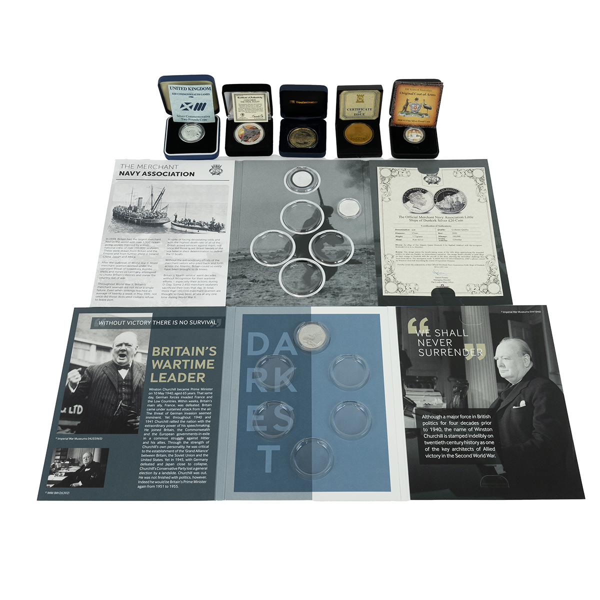 Eight (8) silver proof and base metal collectors coins. Includes (1) 1978 Pobjoy Mint Isle of Man...