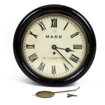 Railway Interest - an early 20th Century station wall clock - with Fusee 8 day single train movem...