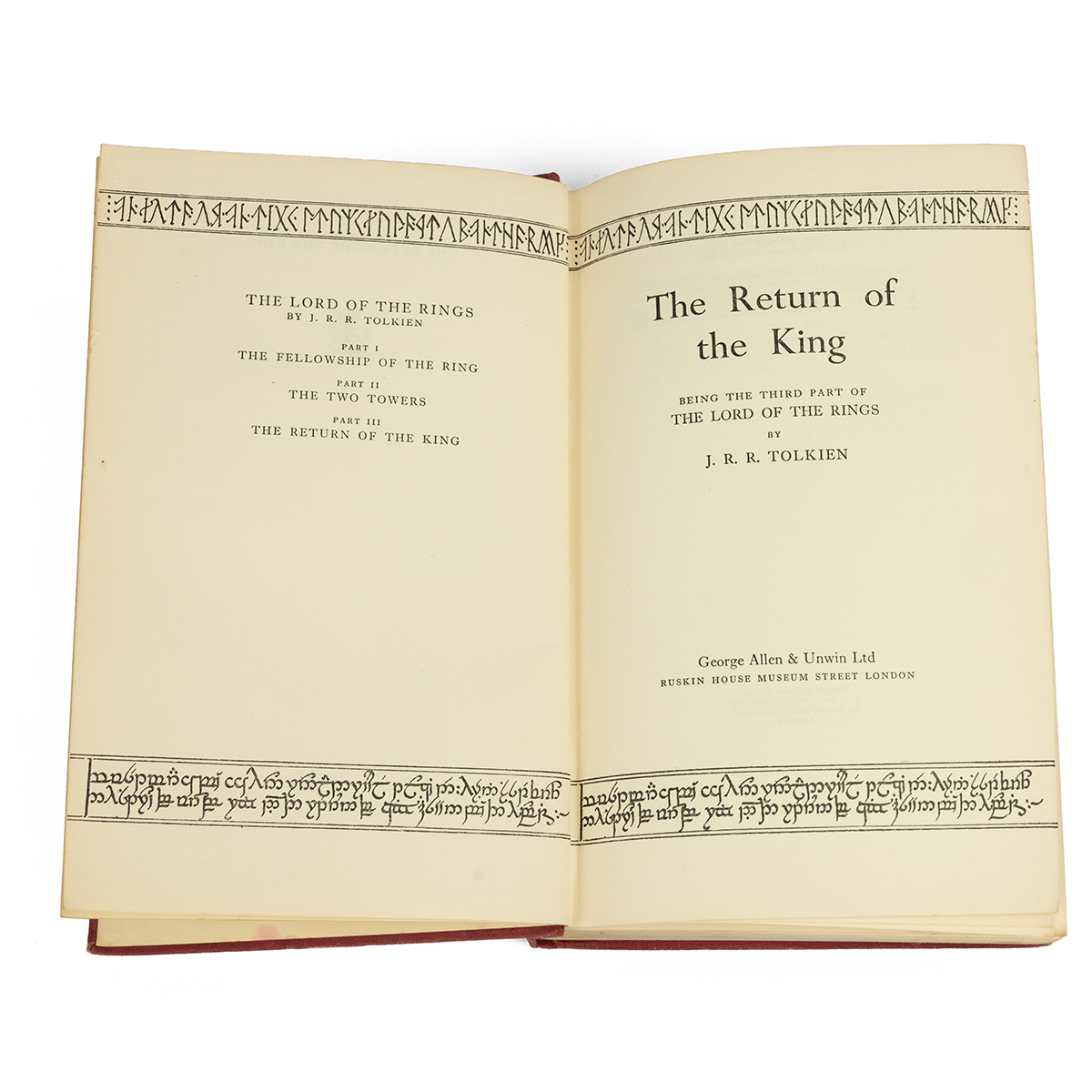 J.R.R.Tolkien Lord of the Rings Trilogy - First Editions comprising Fellowship of the Ring, 1st E... - Image 3 of 7