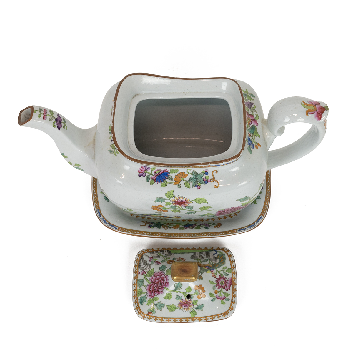 Spode - early 19th Century Peacock pattern No 2118 - part tea service comprising large Teapot wit... - Image 4 of 6