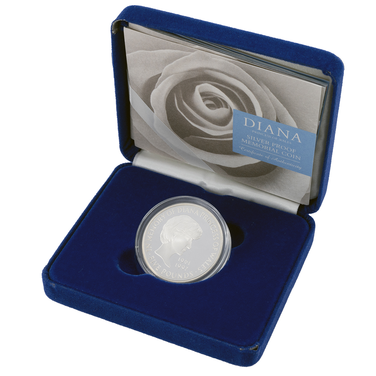 1997 Royal Mint Princess Diana memorial silver proof £5 coin in the original packaging. Obverse: ... - Image 2 of 3