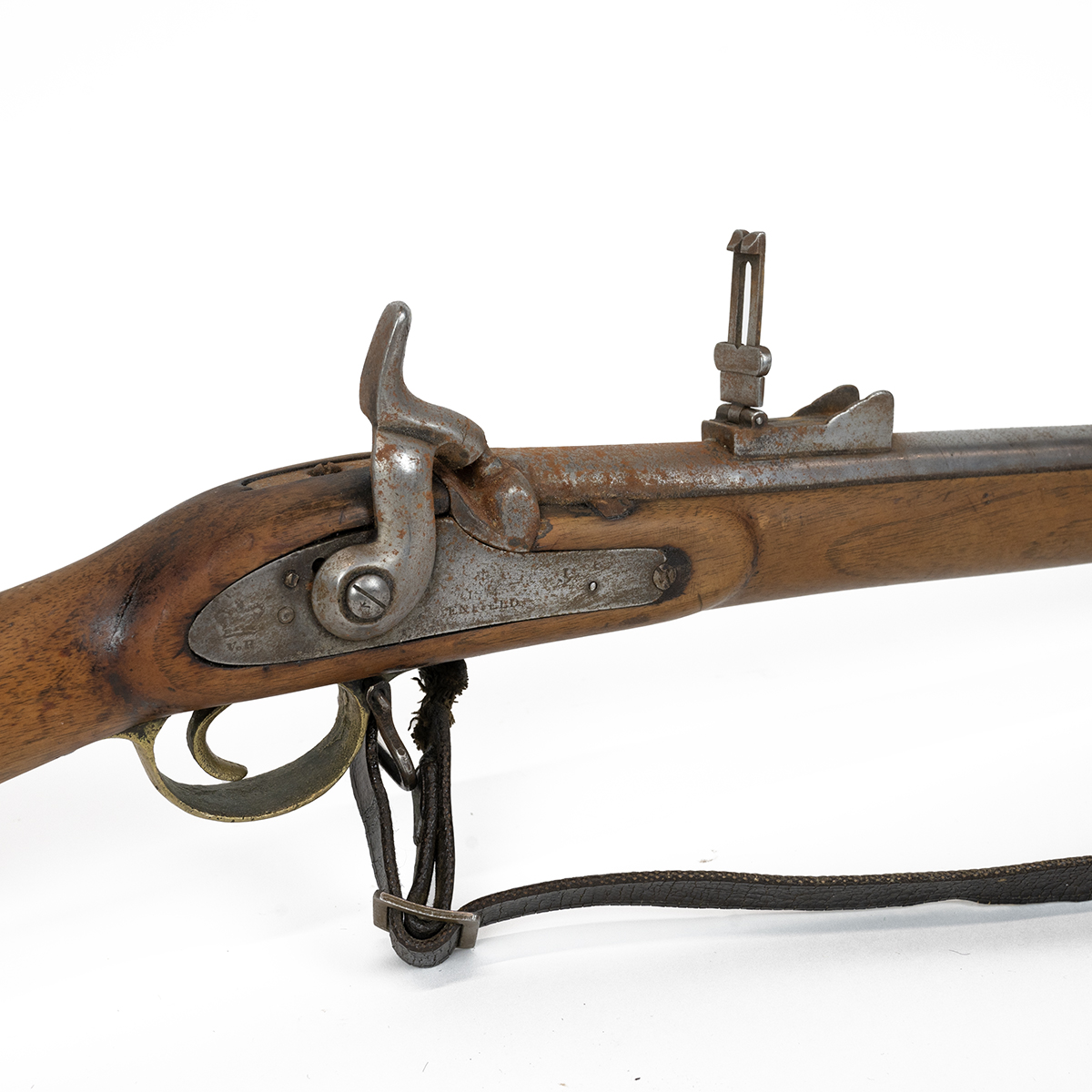 Enfield muzzle loading rifle, dated 1871 with Crown and VR to rear of hammer and proof marks to r... - Bild 4 aus 5