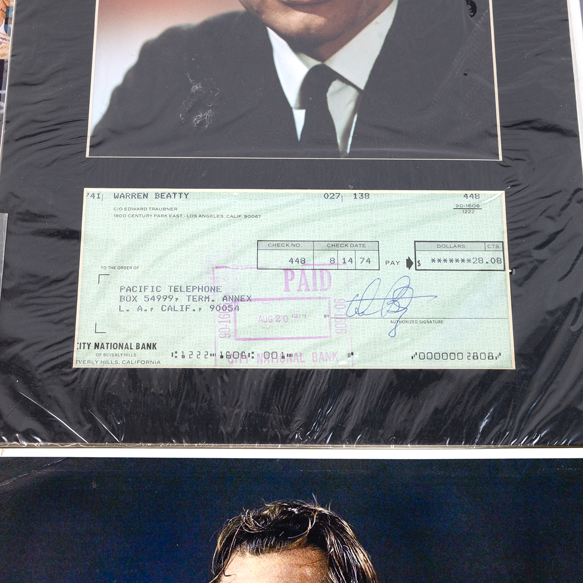 Autographs  - entertainment/T.V./film/music intrest - to include signed Warren Beatty cheque, Pau... - Image 3 of 3