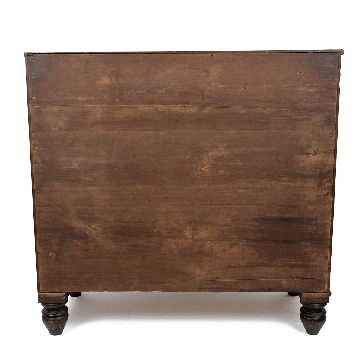 Mid Victorian Mahogany bow fronted chest of drawers. Two small over three long graduated drawers ... - Image 7 of 7