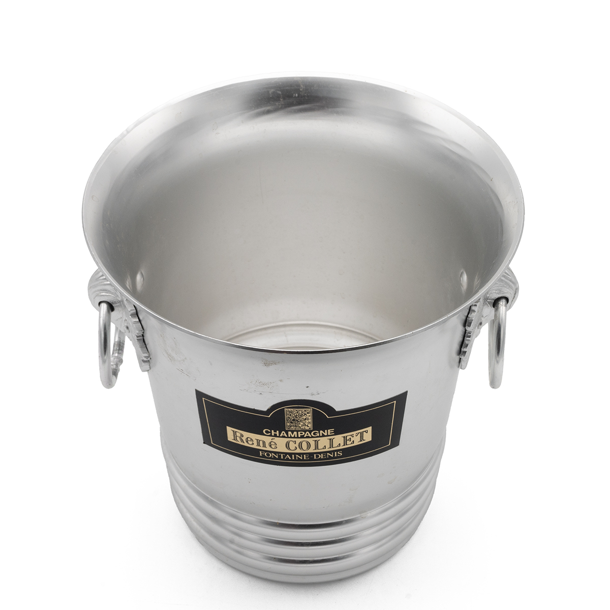 Rene Collet Champagne ice bucket in aluminium with two drop ring handles in vine and grape mounts... - Bild 3 aus 3