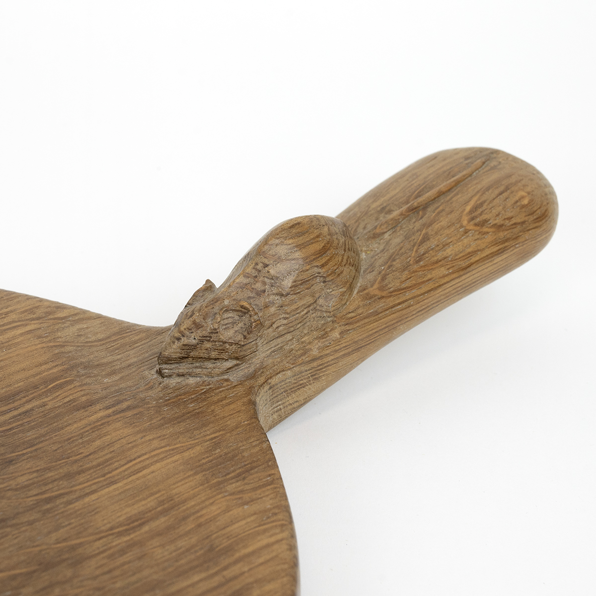 Robert "Mouseman" Thompson chopping board, the oval board with a handle set with a mouse signatur... - Image 2 of 2
