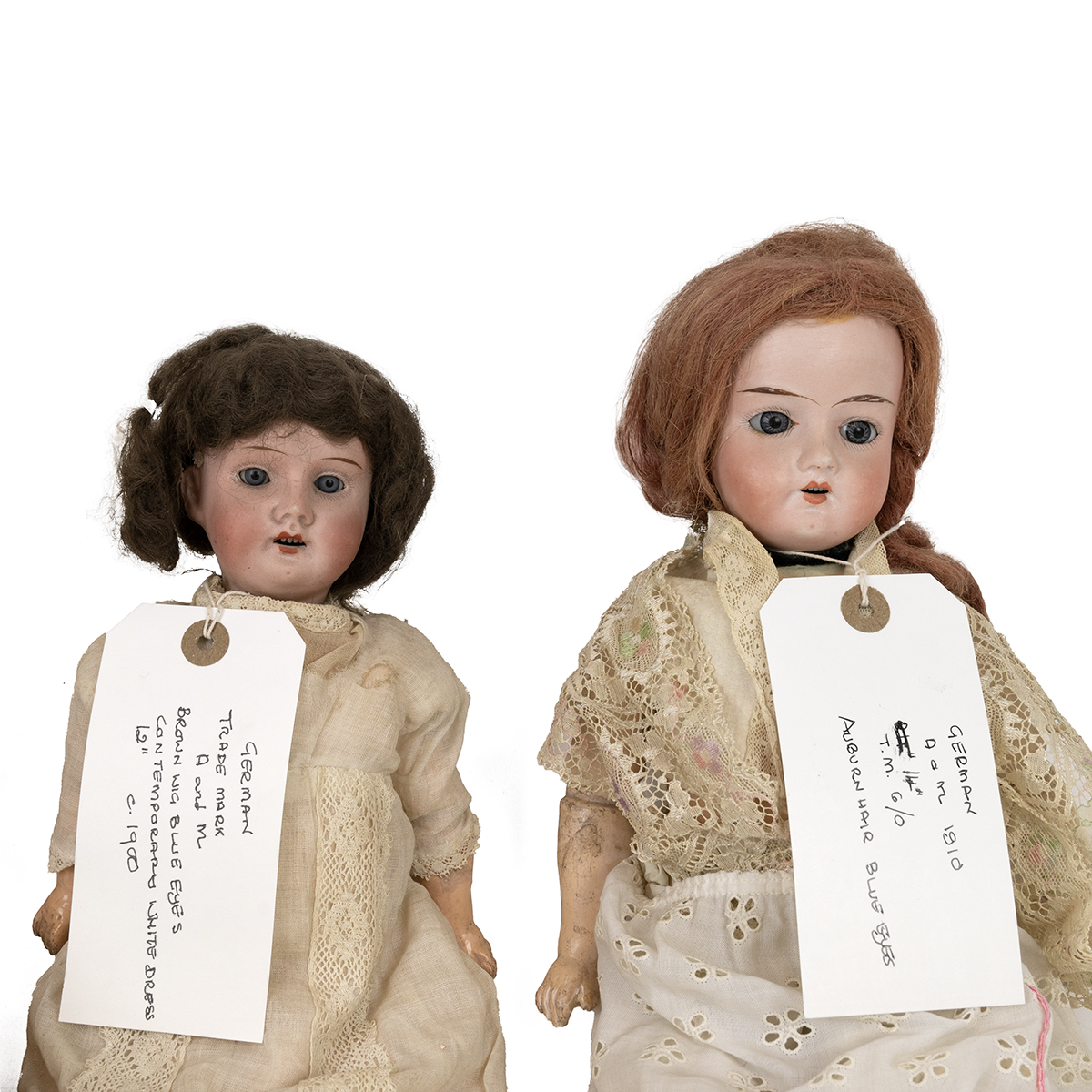 German Armand Marsaille dolls c1900 (3). Tallest 19 inch bisque  with opening eyes in period clot... - Image 3 of 4
