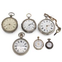 2x silver pocket watches including a pair-cased pocket watch, along with a 'Satisfaction' pocket ...