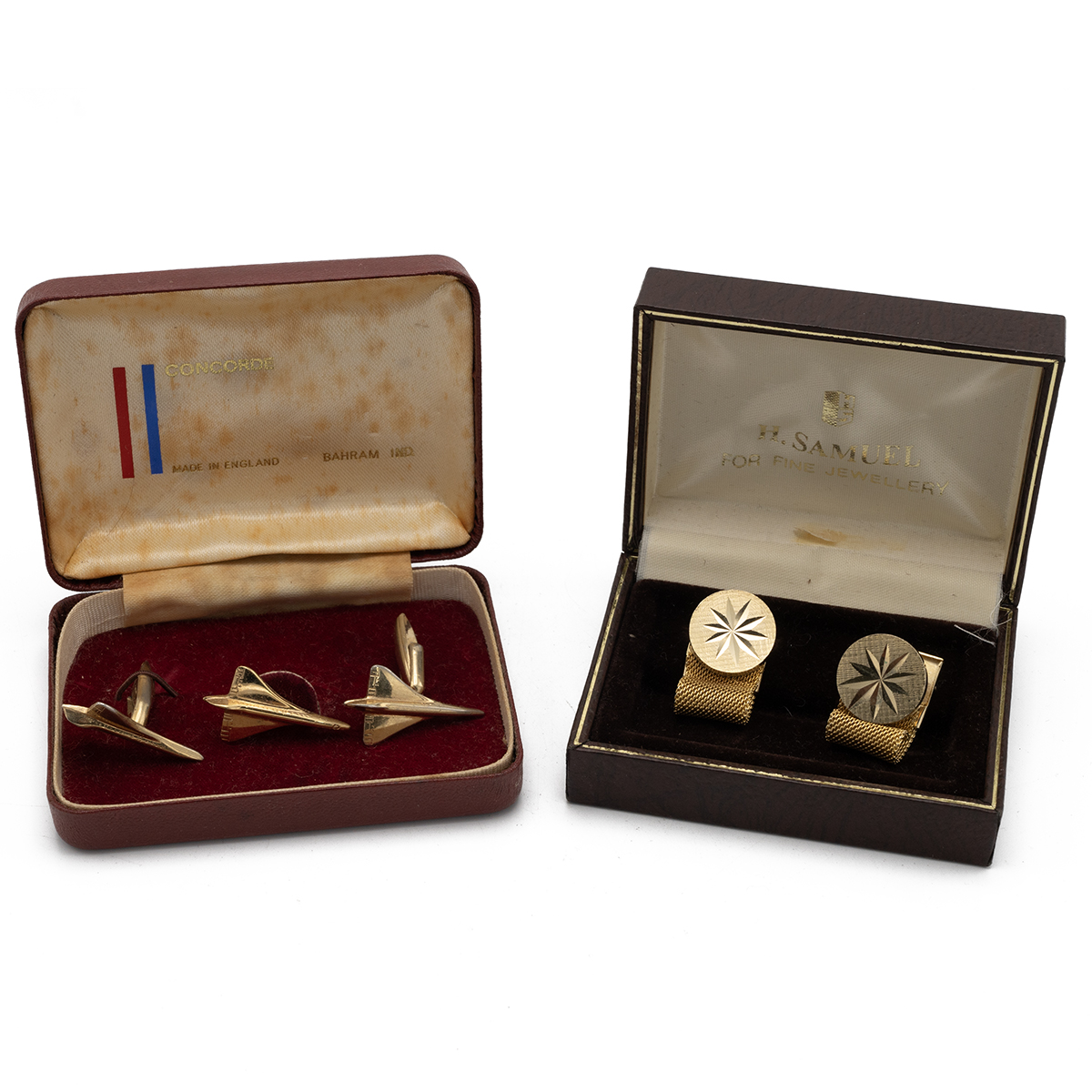 Pair of gold plated Concorde cufflinks, in the original fitted case, along with a pair of vintage... - Image 4 of 4