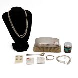 Collection of silver new/old stock jewellery to include a silver crown coin holder, two silver ne...