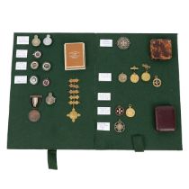 Quantity of railway badges and buttons related to Railway Ambulance services. Includes GWR 15 yea...