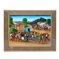 Max Pasquier (20th century) - Carnival Scene, Haiti, oil on canvas applied to board, signed 'Max ...