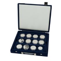 1996 European Football Championships 925 silver proof Royal Mint 12-piece medal set. Includes (1)...