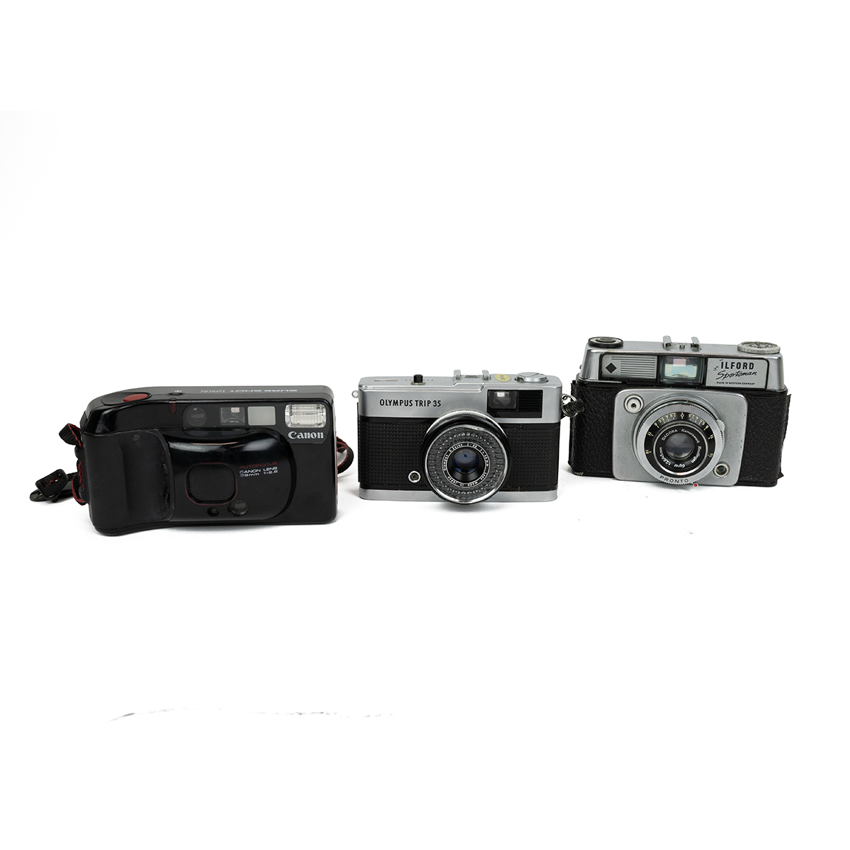 Cameras - Olympus Trip 35 with flash and carry bag, Ilford Sportsman in carry case, Cannon Suresh... - Image 2 of 7