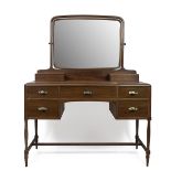 Early 20th Century teak Dressing Table with swing toilet mirror and two drawers to top, over five...