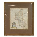 Robert Mordon - Sculpt S Nichols, early 18th Century and hand painted Map of Buckinghamshire "Sol...