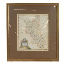 Robert Mordon - Sculpt S Nichols, early 18th Century and hand painted Map of Buckinghamshire "Sol...