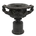 Grand Tour 18th/19th Century Warwick Vase in black marble. Height 24cm, maximum width 25cm. The W...