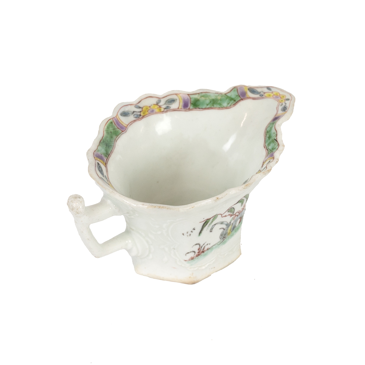 Worcester - First or Dr Wall Period hexagonal "Wigornia" form cream jug, circa 1760, with hand pa... - Image 2 of 4