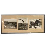 Helicopter history. Original framed publicity photographs depicting the 1st helicopter to land on...