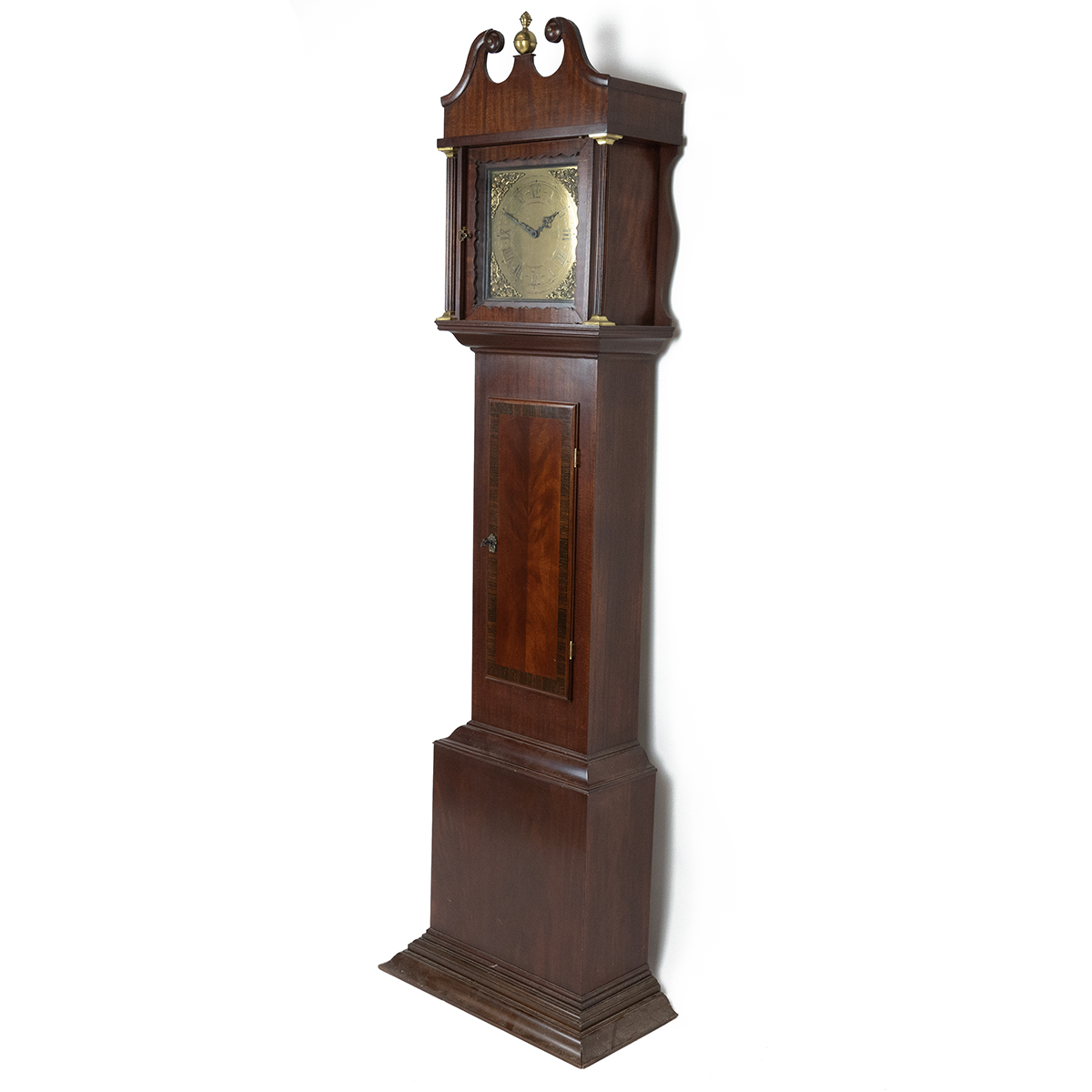 20th Century three train Goodfellows long case clock, chain wound and striking the quarter hours ... - Image 4 of 4