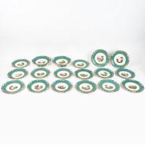 A Davenport Dessert Service - circa 1860 - pattern number 1239. Each piece hand painted to the ce...