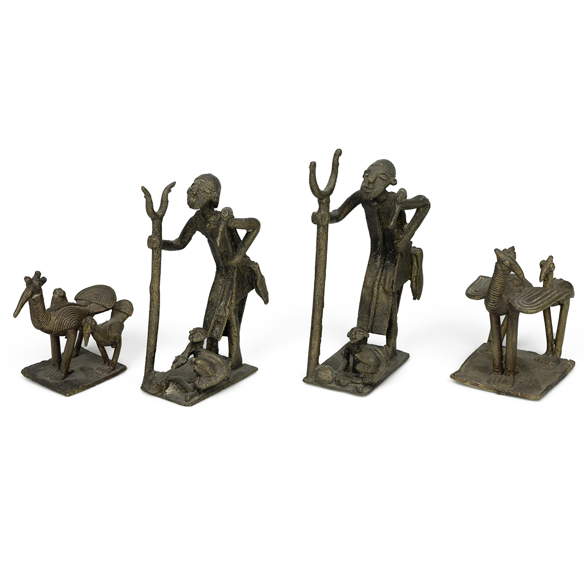 Collection of African metal figurines - cultural and erotic - height up to 12cm. (8) - Image 2 of 2
