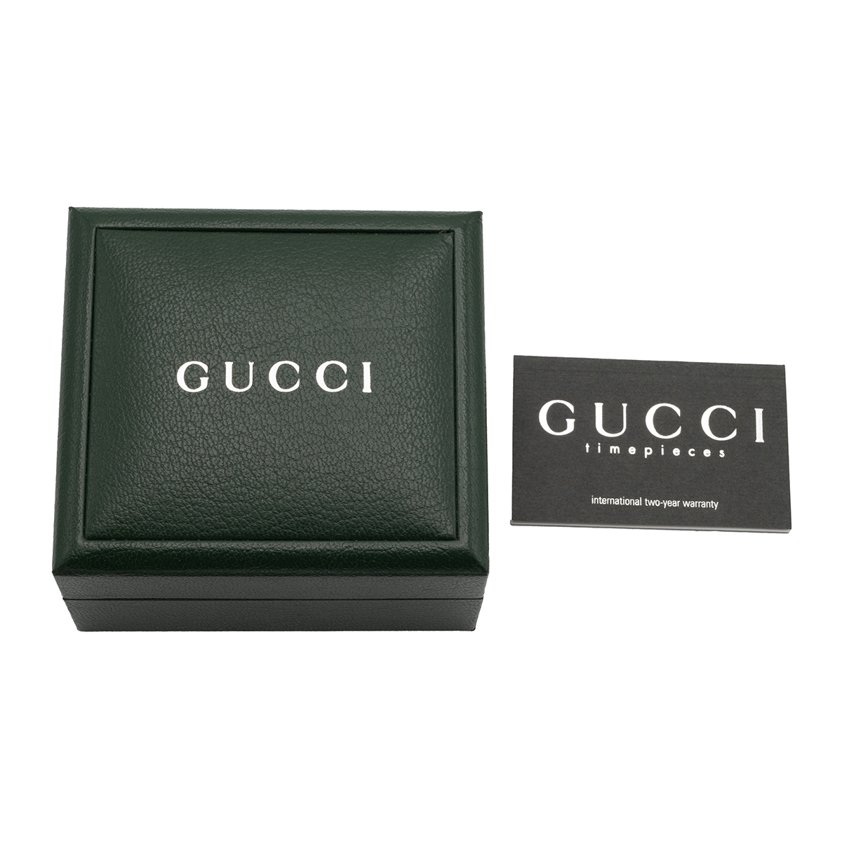 Gucci change bezel gold plated wrist watch with white dial, model 1100L in green leather box, wit... - Image 3 of 5