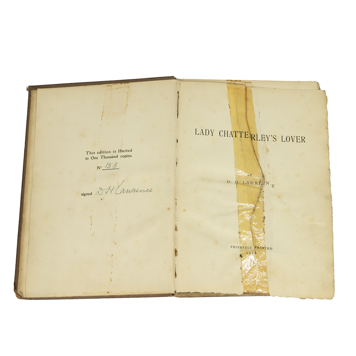 D H Lawrence - "Lady Chatterly's Lover" Signed by the Author, First Edition 1928, Limited Edition... - Image 3 of 4