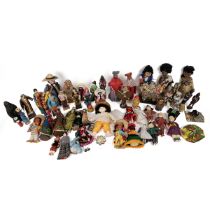 Large quantity of mid 20th century costume dolls. Various costumes and sizes. Largest: H 33cm.