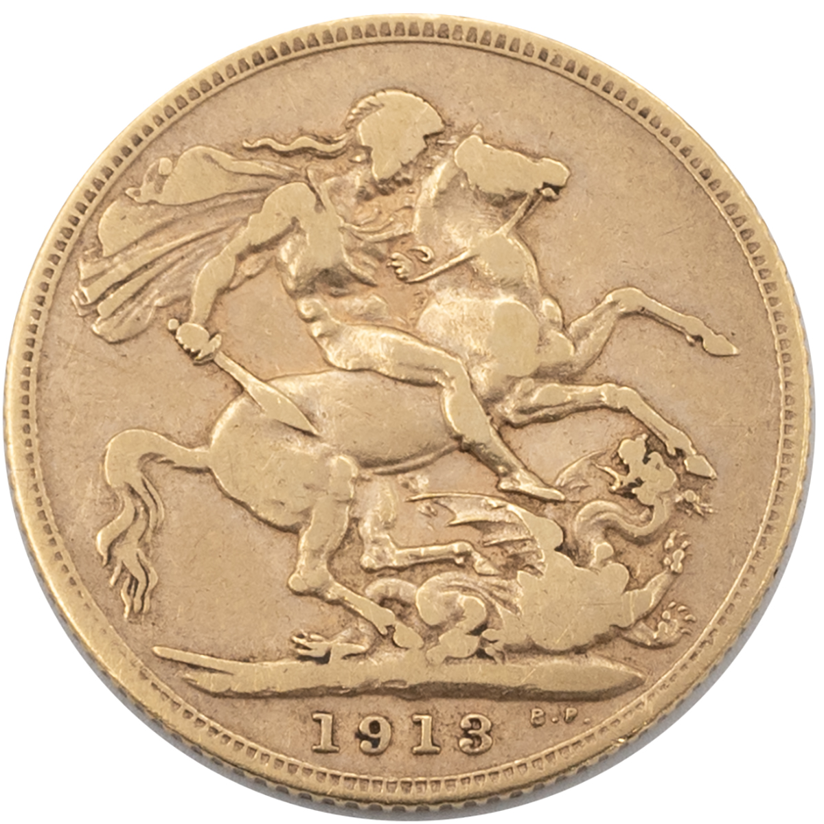 A 1912 full gold Sovereign.