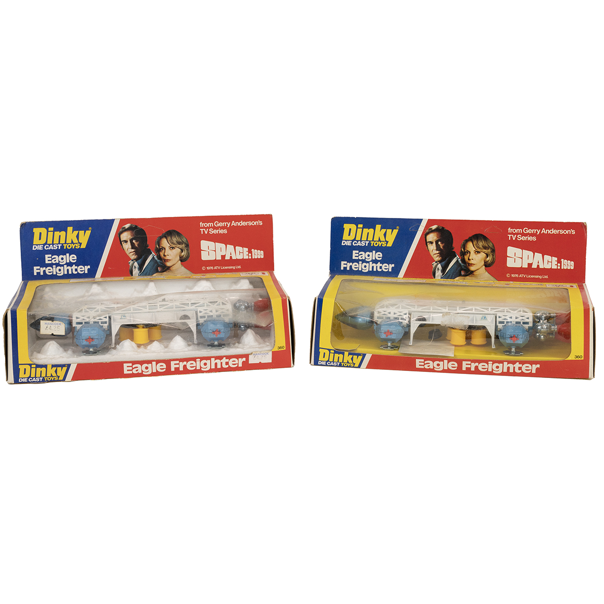 Two new in box Dinky Eagle Freighter Toy vehicles. No.360 from Space:1999 c1976. (2)