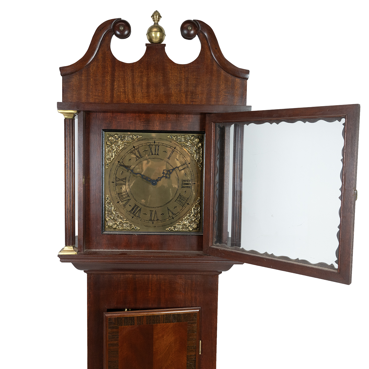 20th Century three train Goodfellows long case clock, chain wound and striking the quarter hours ... - Image 2 of 4