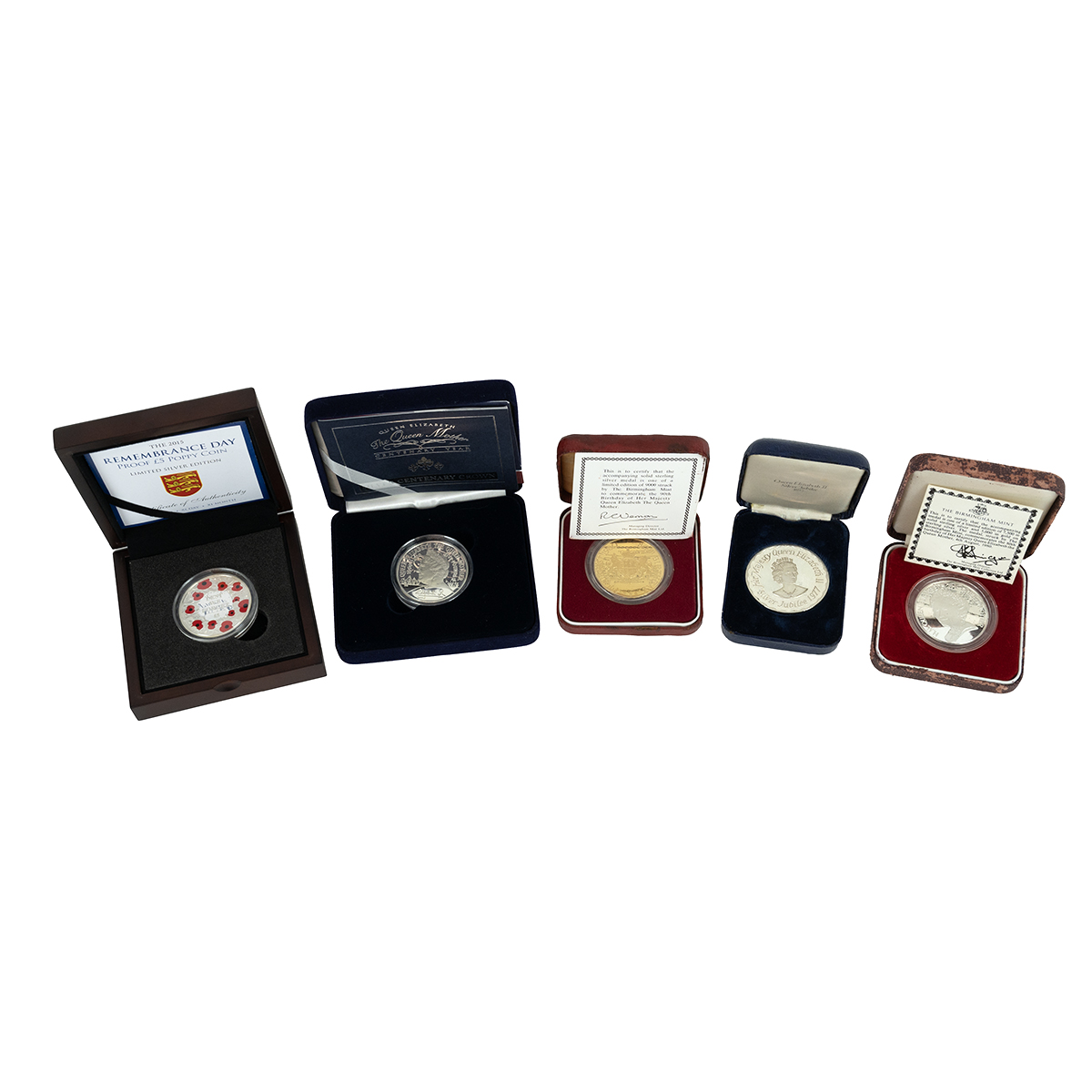Nine (9) Queen Mother and royal family coins and medals in 925 sterling silver. Includes (1) 2000... - Image 2 of 3