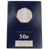 A UK uncirculated 50p Kew Gardens 2019 coin, in Change Checker coin mount.