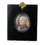 Early C19th German School, Oval Portrait Miniature of an Officer, circa 1820, bodycolour and wate...