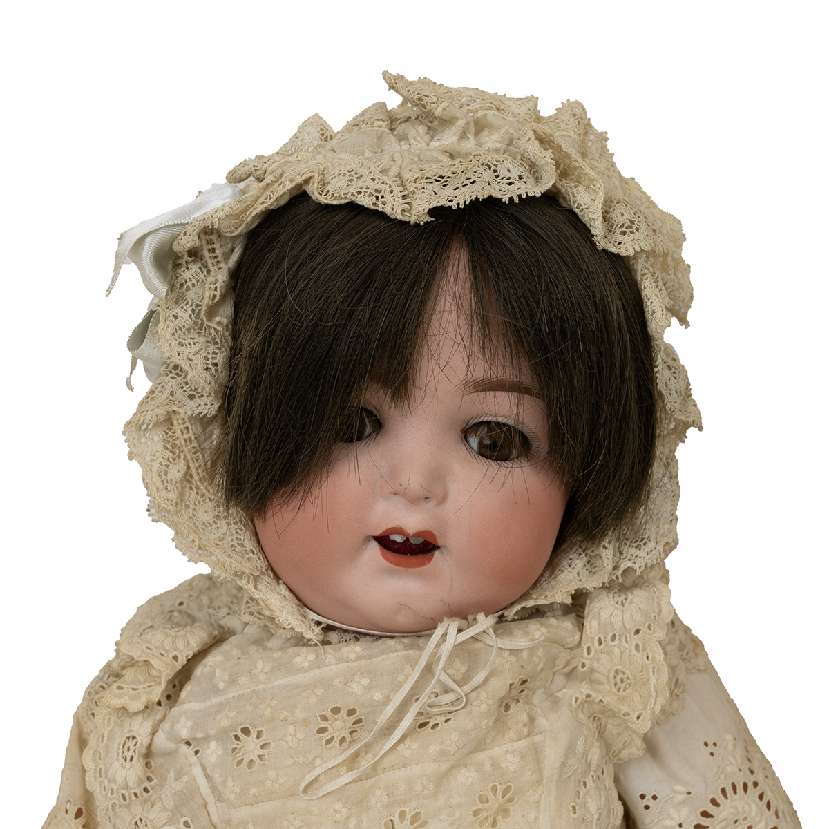 German Armand Marsaille dolls c1900 (3). Tallest 19 inch bisque  with opening eyes in period clot... - Image 2 of 4