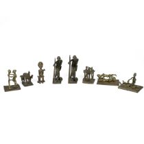 Collection of African metal figurines - cultural and erotic - height up to 12cm. (8)